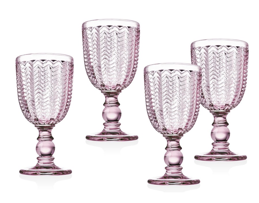 Glassware & Barware Godinger | Twill Pink Goblet, Set Of 4