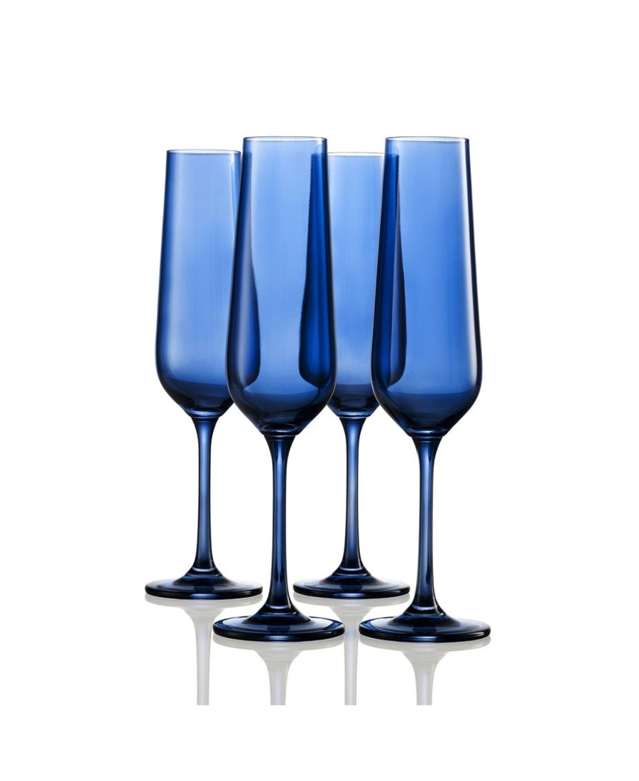 Glassware & Barware Godinger | Sheer Blue Flute, Set Of 4