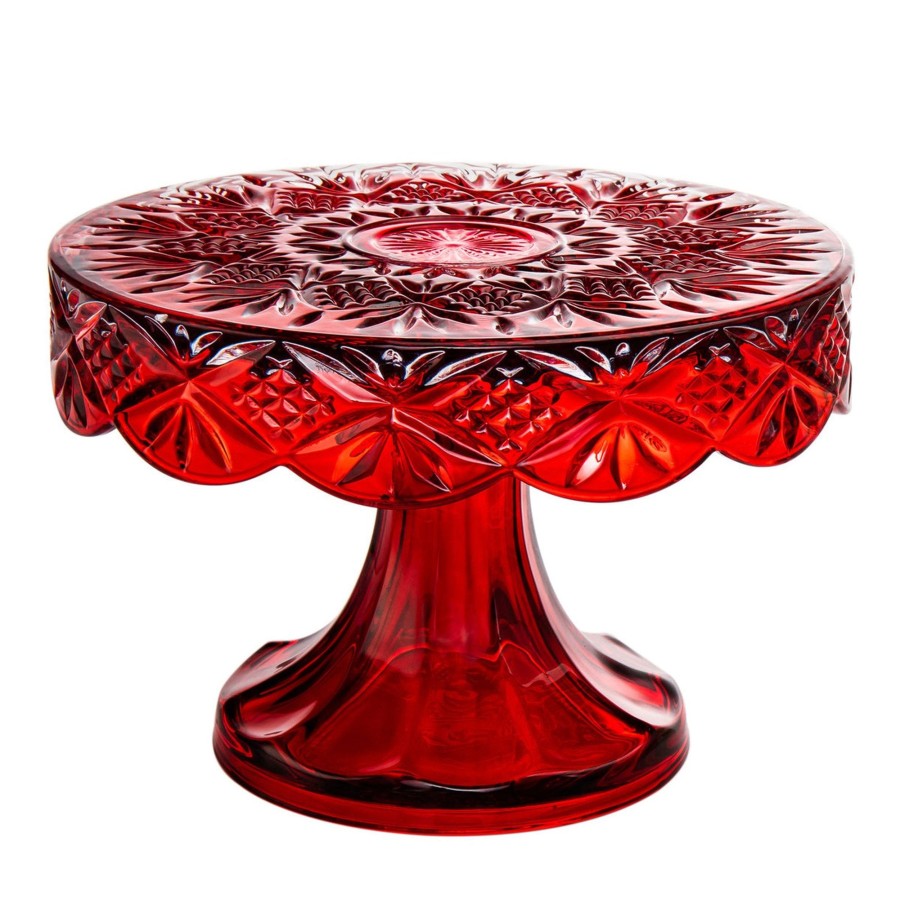 Kitchen Godinger | Dublin Crystal Red Cake Plate