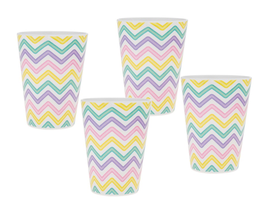 Dining Godinger | Zig Zag Melamine Tumbler, Set Of 4