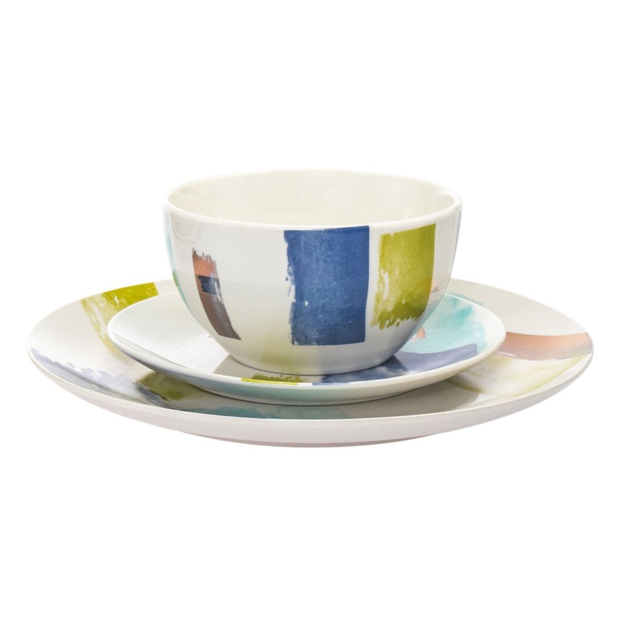 Dining Godinger | Brushstrokes Porcelain 16 Piece Dinnerware Set, Service For 4