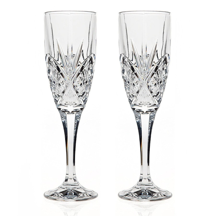 Glassware & Barware Godinger | Dublin Crystal Flute Set Of Two