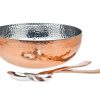 Kitchen Godinger | Hammered Copper Salad Bowl With Salad Servers