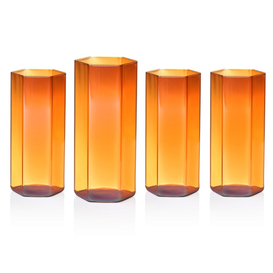 Glassware & Barware Godinger | Helix Amber Highball, Set Of 4