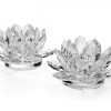 Decor Godinger | Lotus Crystal Votive Pair Candle Holders, Set Of 2