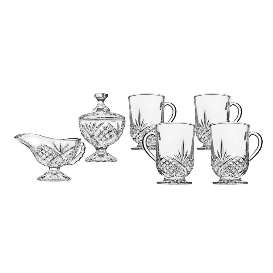 Dining Godinger | Dublin Crystal Sugar, Creamer, & Mugs Set Of 6