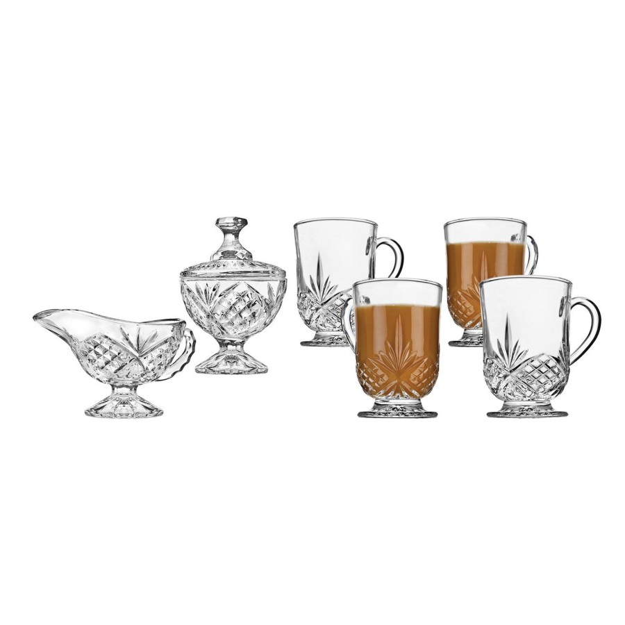 Dining Godinger | Dublin Crystal Sugar, Creamer, & Mugs Set Of 6