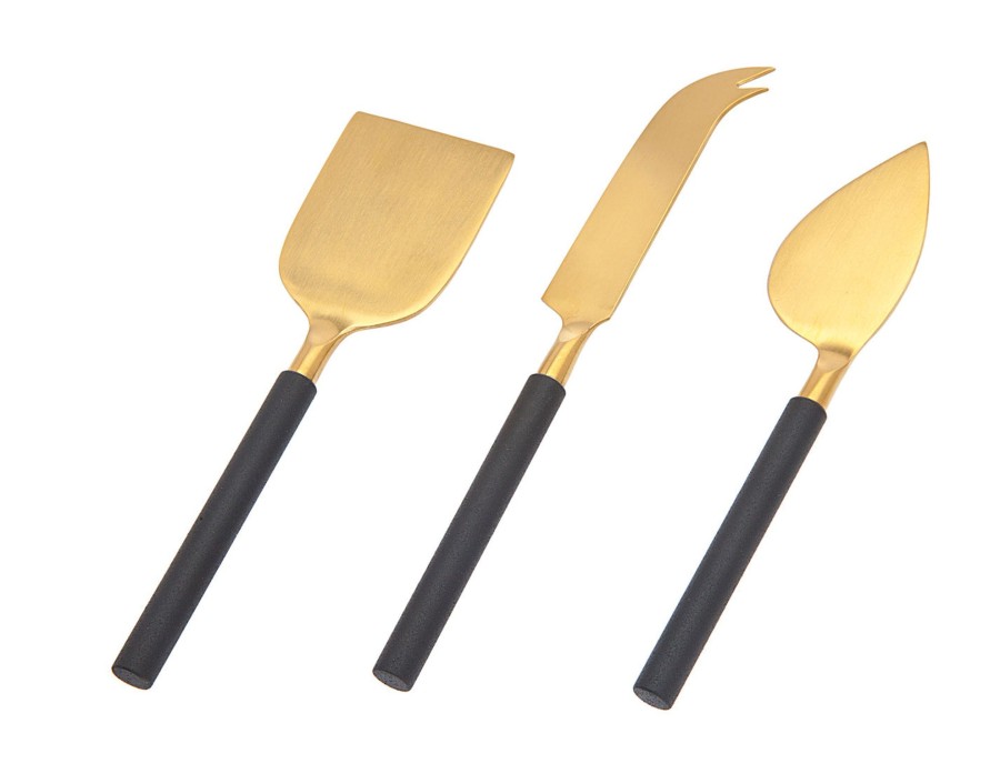 Kitchen Godinger | Encalmo Textured Black & Gold Cheese Tool Set