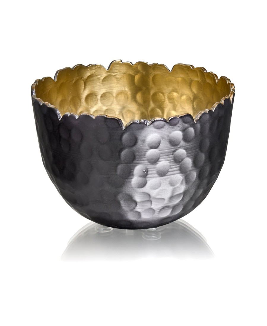 Kitchen Godinger | Munro Black & Gold Hammered Nut Bowl