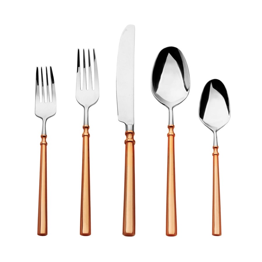 Flatware & Serveware Godinger | Regal Copper Handle 18/10 Stainless Steel 20 Piece Flatware Set, Servi