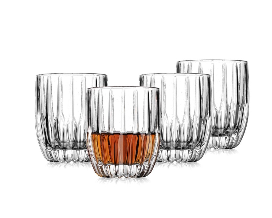 Glassware & Barware Godinger | Pleat Double Old Fashion Glass, Set Of 4