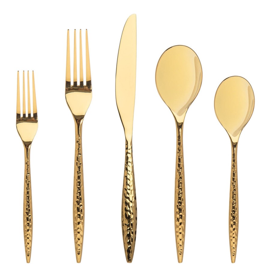 Flatware & Serveware Godinger | Avellino Mirrored Gold 18/10 Stainless Steel 20 Piece Flatware Set, Se