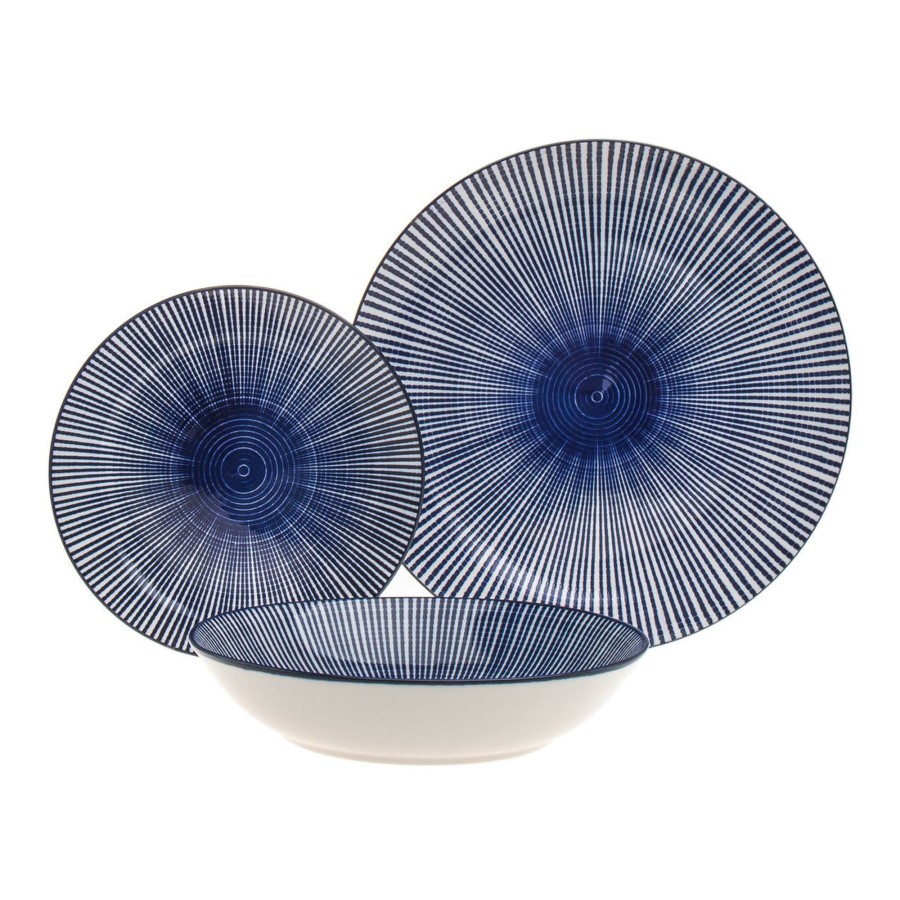 Dining Godinger | Laura Blue Porcelain 12 Piece Dinnerware Set, Service For 4