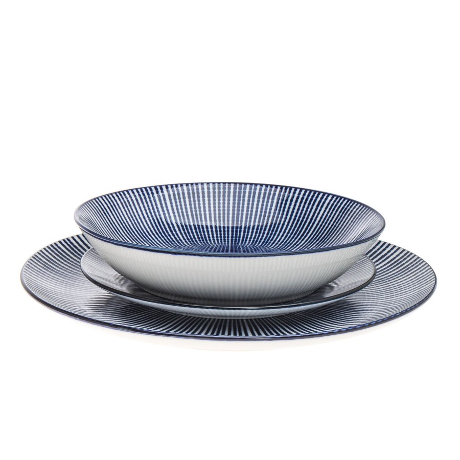 Dining Godinger | Laura Blue Porcelain 12 Piece Dinnerware Set, Service For 4