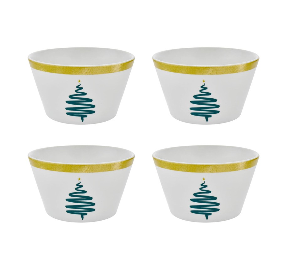 Dining Godinger | Christmas Tree Cereal Bowl, Set Of 4