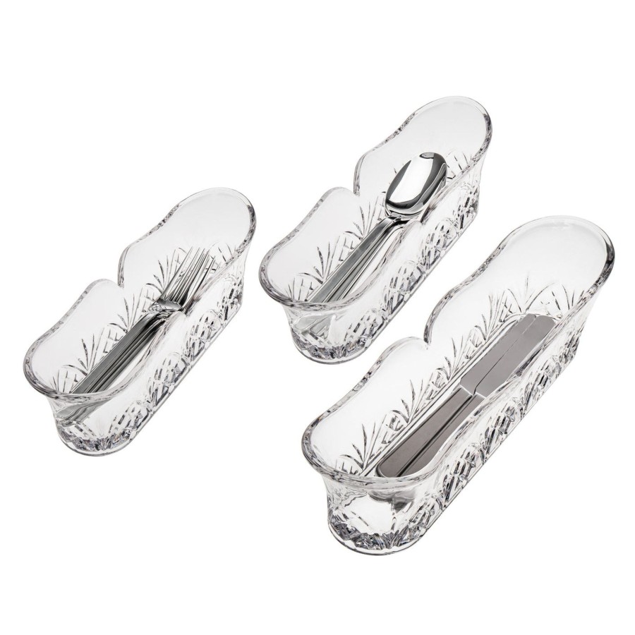 Kitchen Godinger | Dublin Crystal Flatware Caddies, Set Of 3