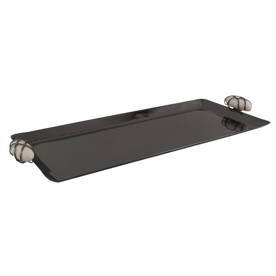 Decor Godinger | Midnight Pebble Rectangle Tray