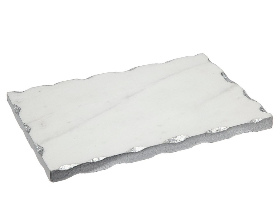 Kitchen Godinger | Lavi Marble Silver Organic Edge Small Rectangle Board