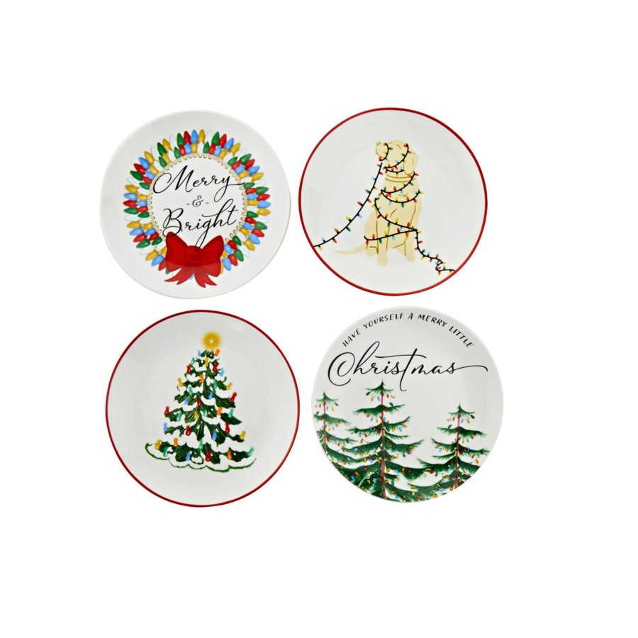 Flatware & Serveware Godinger | Merry Lights Appetizer Plates, Set Of 4