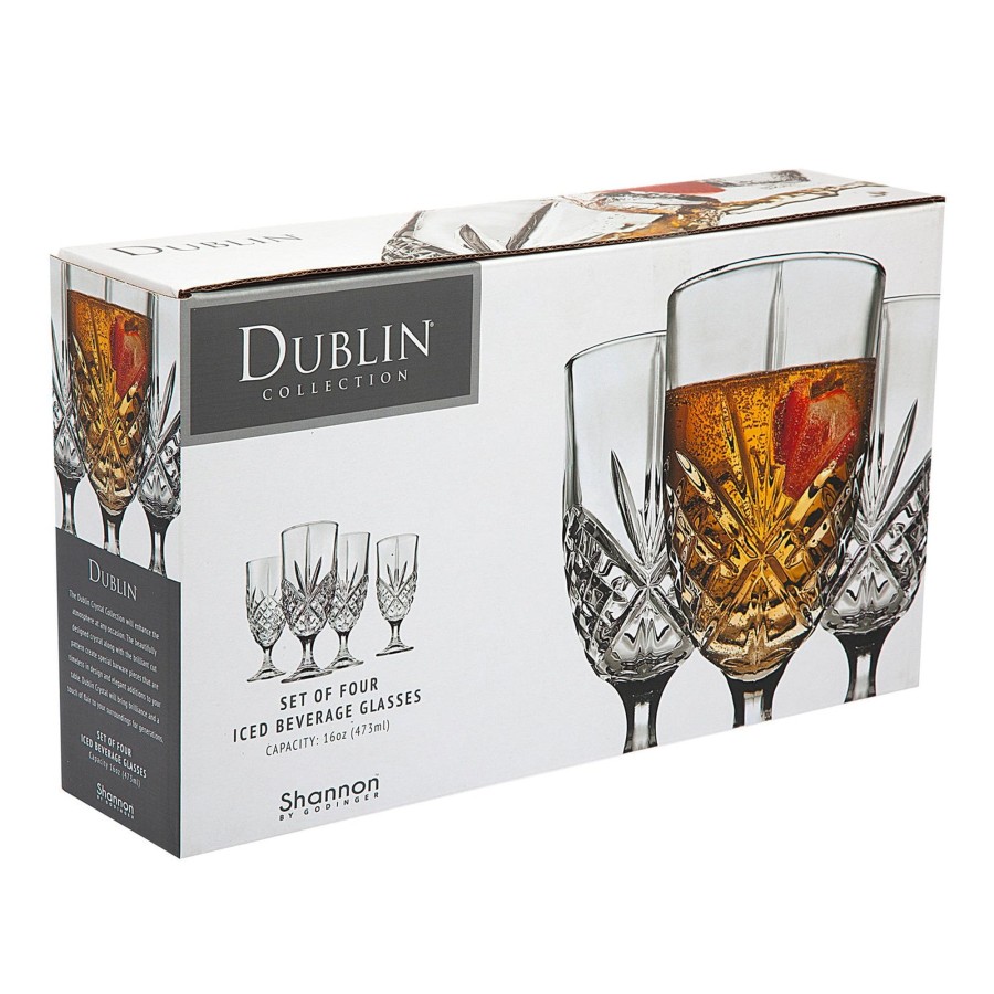 Glassware & Barware Godinger | Dublin Crystal Ice Tea Glass, Set Of 4