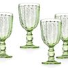 Glassware & Barware Godinger | Twill Green Goblet, Set Of 4