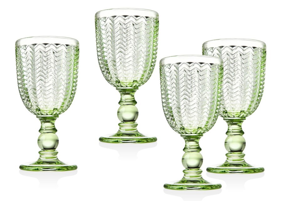 Glassware & Barware Godinger | Twill Green Goblet, Set Of 4