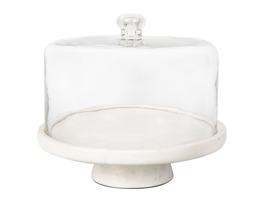 Kitchen Godinger | Marble Footed Cake Stand With Dome