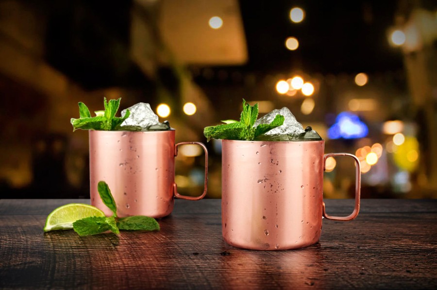 Glassware & Barware Godinger | Brushed Moscow Mule Mug, Set Of 4