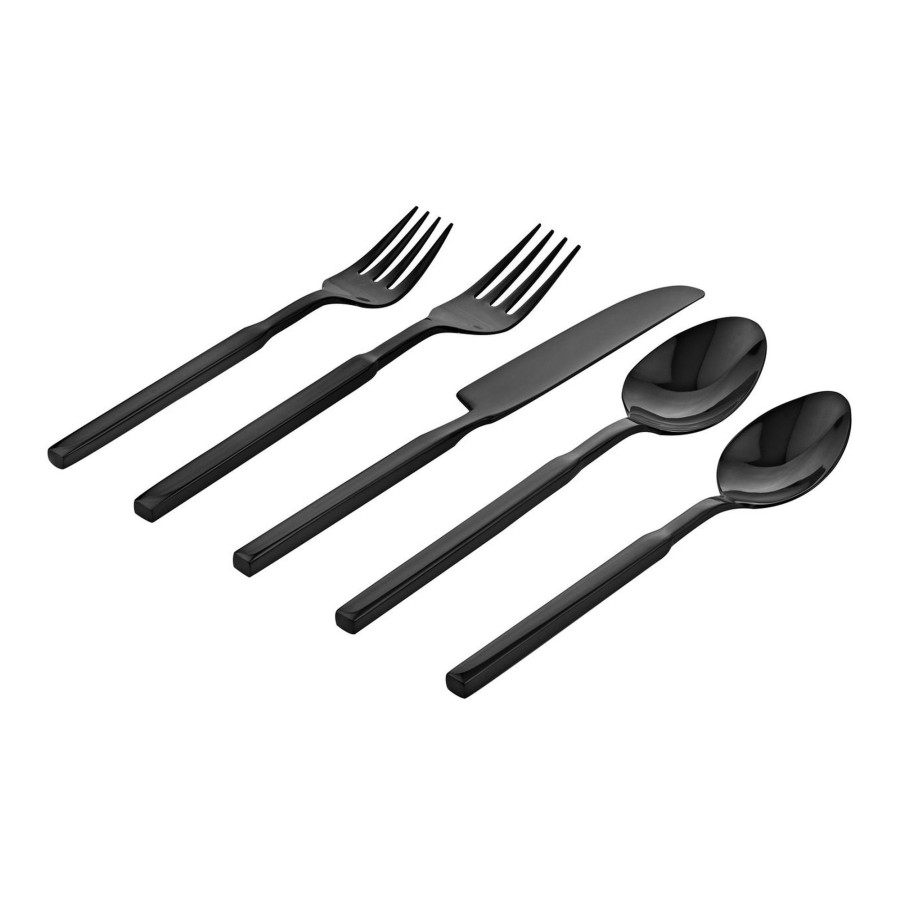 Flatware & Serveware Godinger | Cubit Mirror Black 18/10 Stainless Steel 20 Piece Flatware Set, Servic