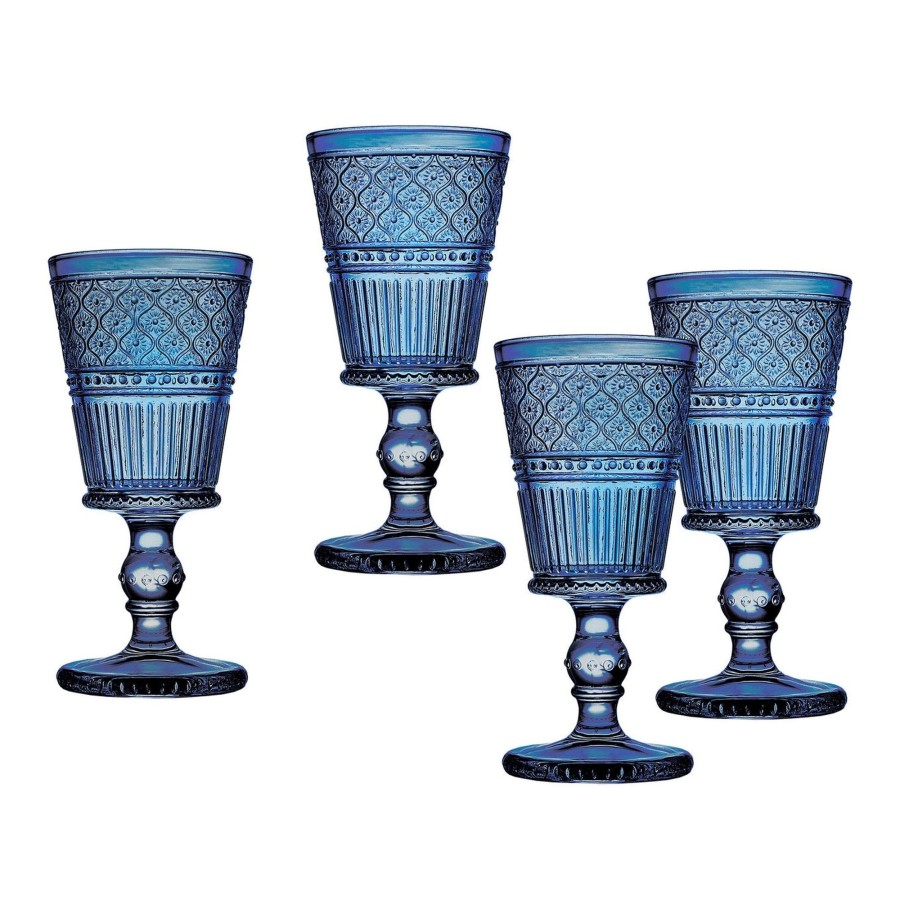 Glassware & Barware Godinger | Claro Blue Goblet, Set Of 4