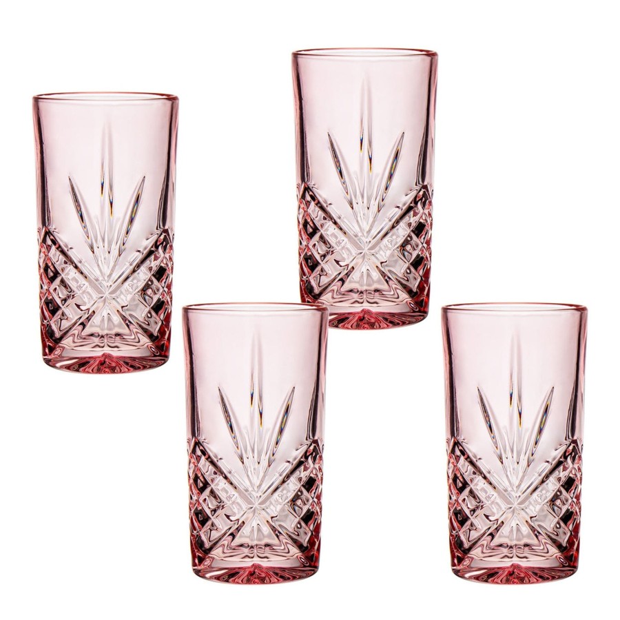 Glassware & Barware Godinger | Dublin Crystal Blush Highball, Set Of 4