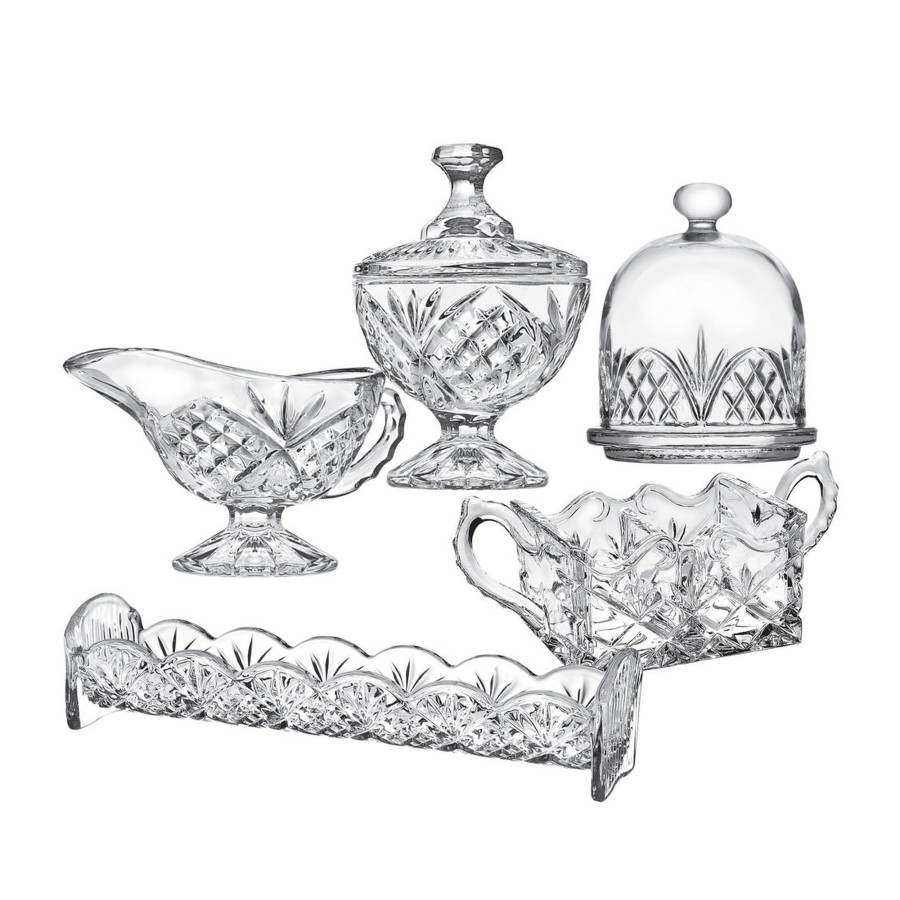 Kitchen Godinger | Dublin Crystal 5 Piece Host & Server Set