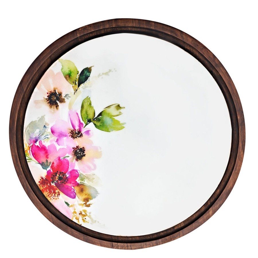 Kitchen Godinger | Claro Walnut & Pink Floral Cake Dome