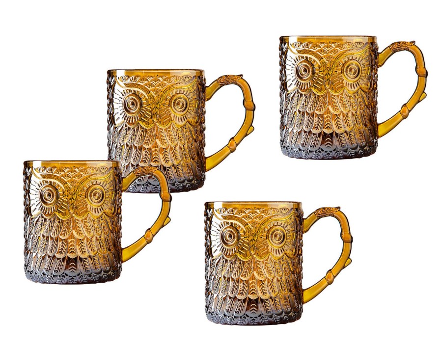 Dining Godinger | Owl Coffee Mug, Set Of 4