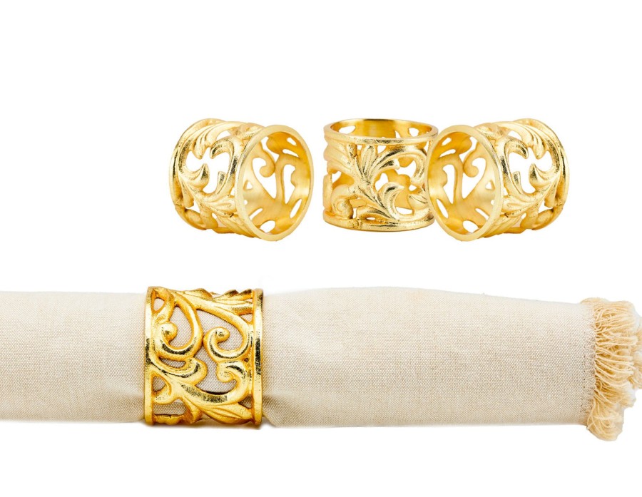 Dining Godinger | 20Th Century Baroque Napkin Ring Set