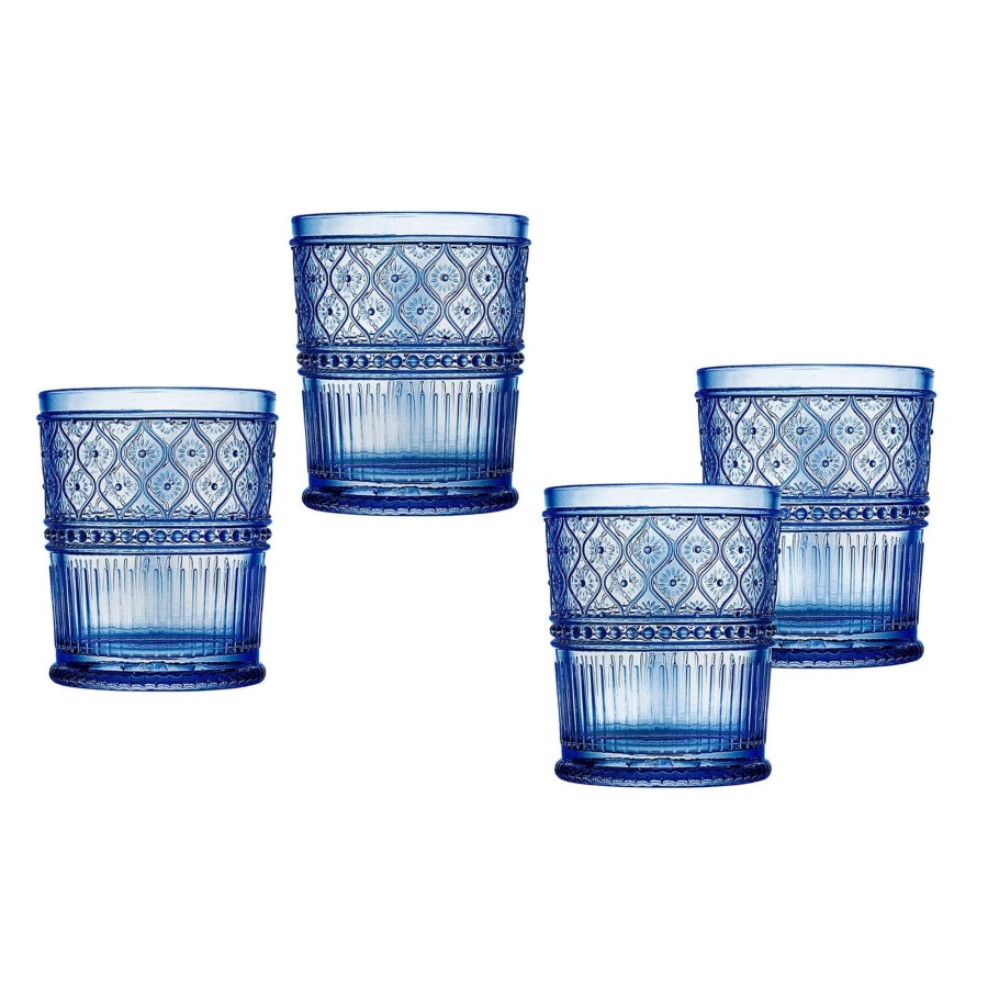 Glassware & Barware Godinger | Claro Blue Double Old Fashion, Set Of 4