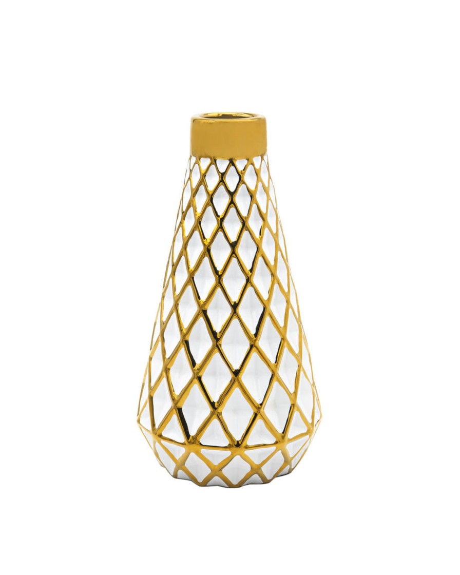 Decor Godinger | Aurora Gold Small Diamond Vase