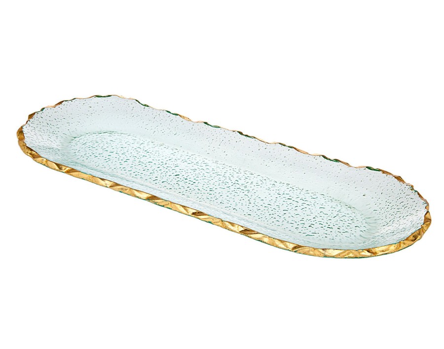 Kitchen Godinger | Harper Gold Edge Long Oval Serving Platter