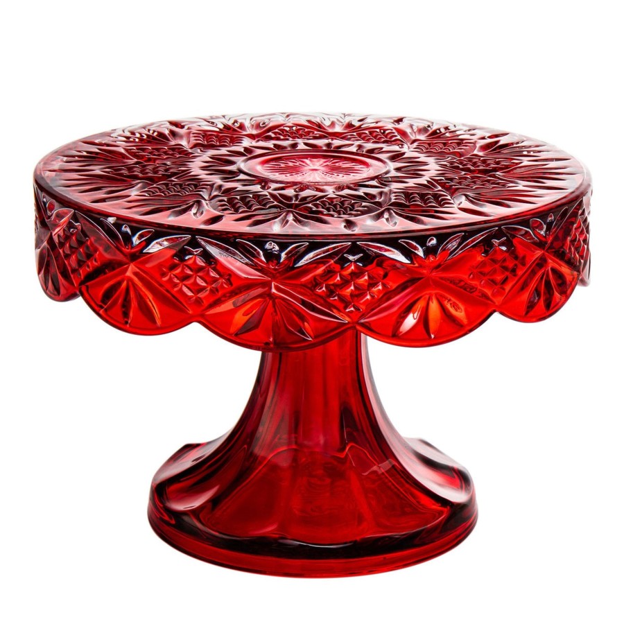 Kitchen Godinger | Dublin Crystal Red Cake Plate