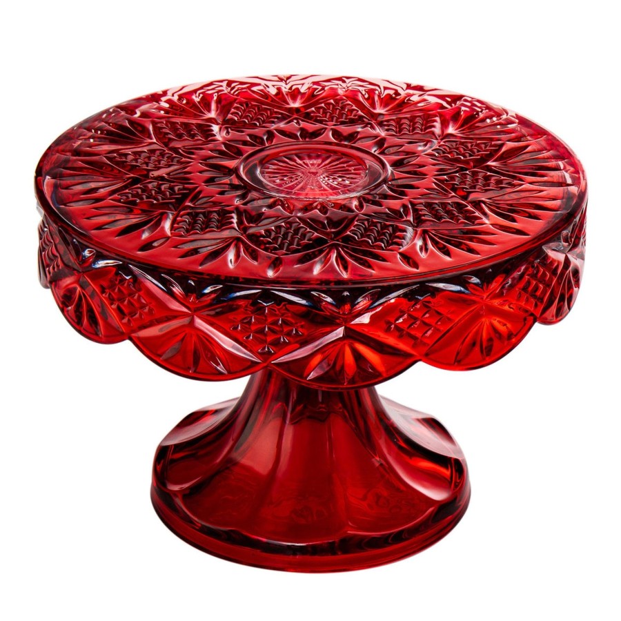 Kitchen Godinger | Dublin Crystal Red Cake Plate