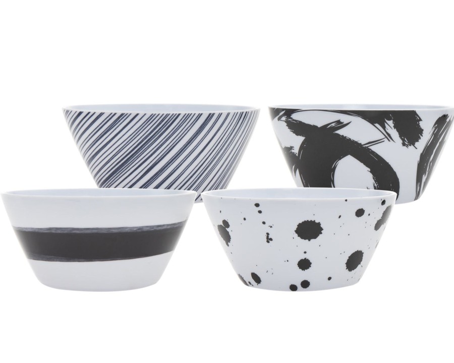 Dining Godinger | Brushstroke Navy Melamine Cereal Bowl, Set Of 4