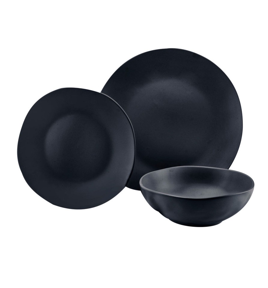 Dining Godinger | Aspero Black 12 Piece Dinnerware Set, Service For 4