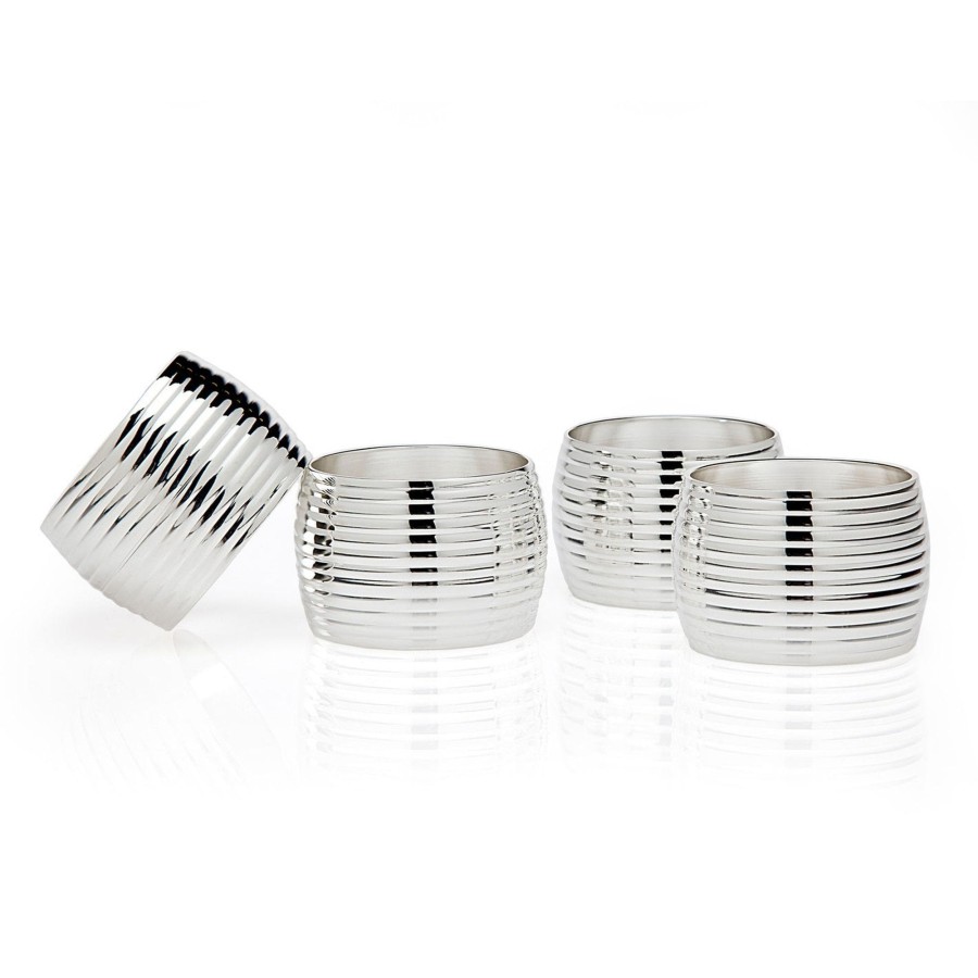 Dining Godinger | Ribbed Napkin Ring Set