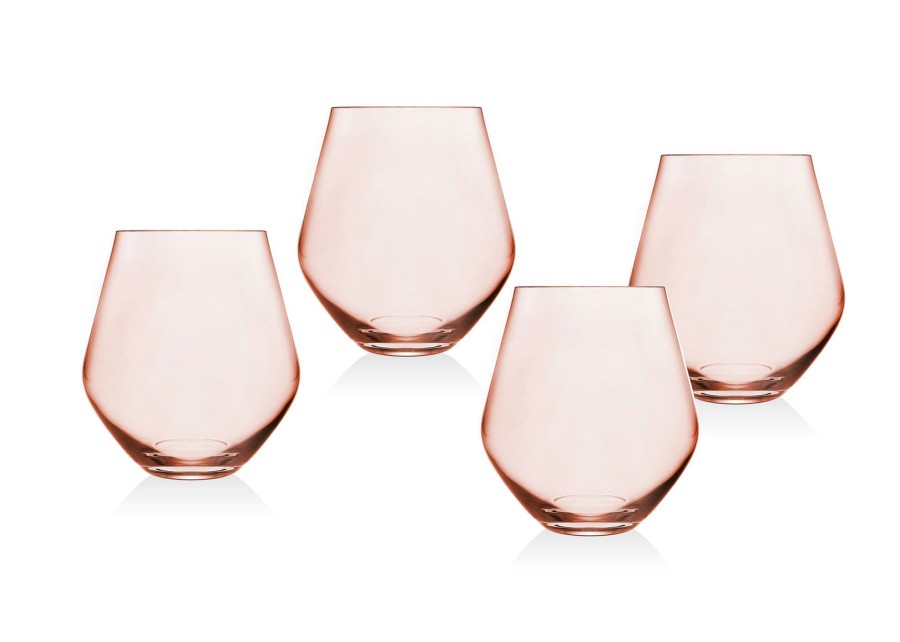 Glassware & Barware Godinger | Meridian Blush Stemless Wine Glass, Set Of 4