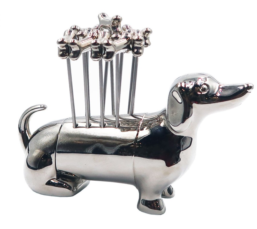 Kitchen Godinger | Dachshund Cocktail Pick & Stand Set