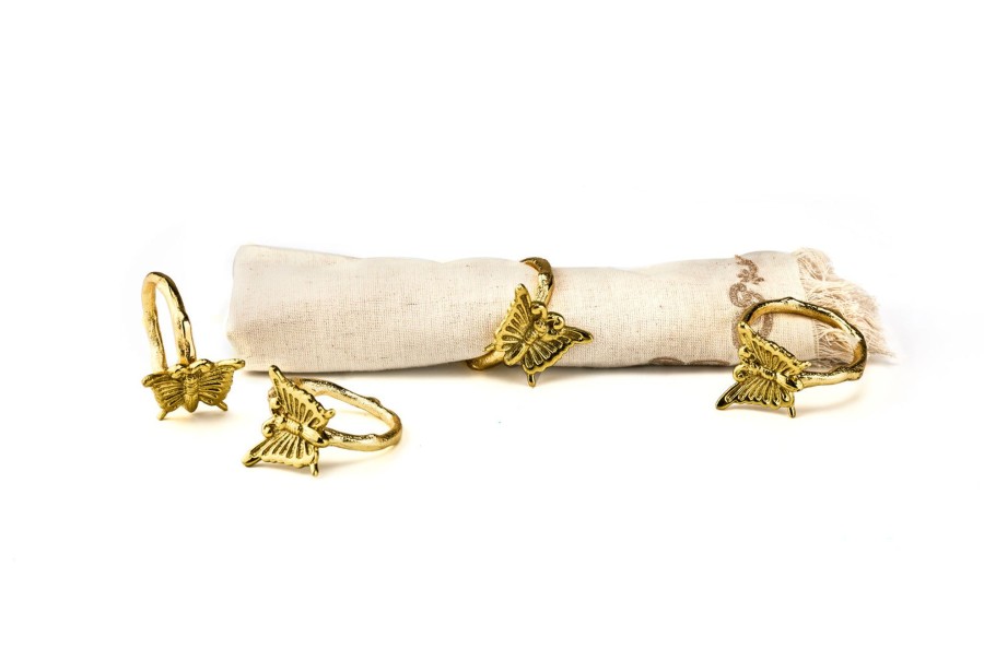 Dining Godinger | Butterfly Napkin Ring Set