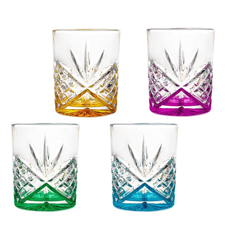 Glassware & Barware Godinger | Dublin Crystal Rainbow Double Old Fashion, Set Of 4