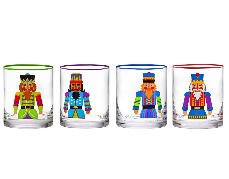 Glassware & Barware Godinger | Nutcracker Double Old Fashion Glass, Set Of 4