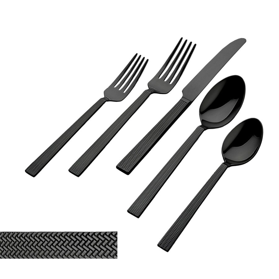 Flatware & Serveware Godinger | Harrington Black 18/10 Stainless Steel 20 Piece Flatware Set, Service