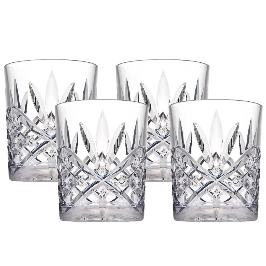 Glassware & Barware Godinger | Dublin Acrylic Clear Double Old Fashion Glass, Set Of 4